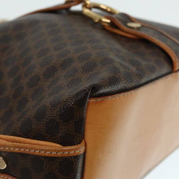 CELINE Macadam Canvas Shoulder Bag PVC Leather Brown Gold Auth 89237 - Picture 15 of 16